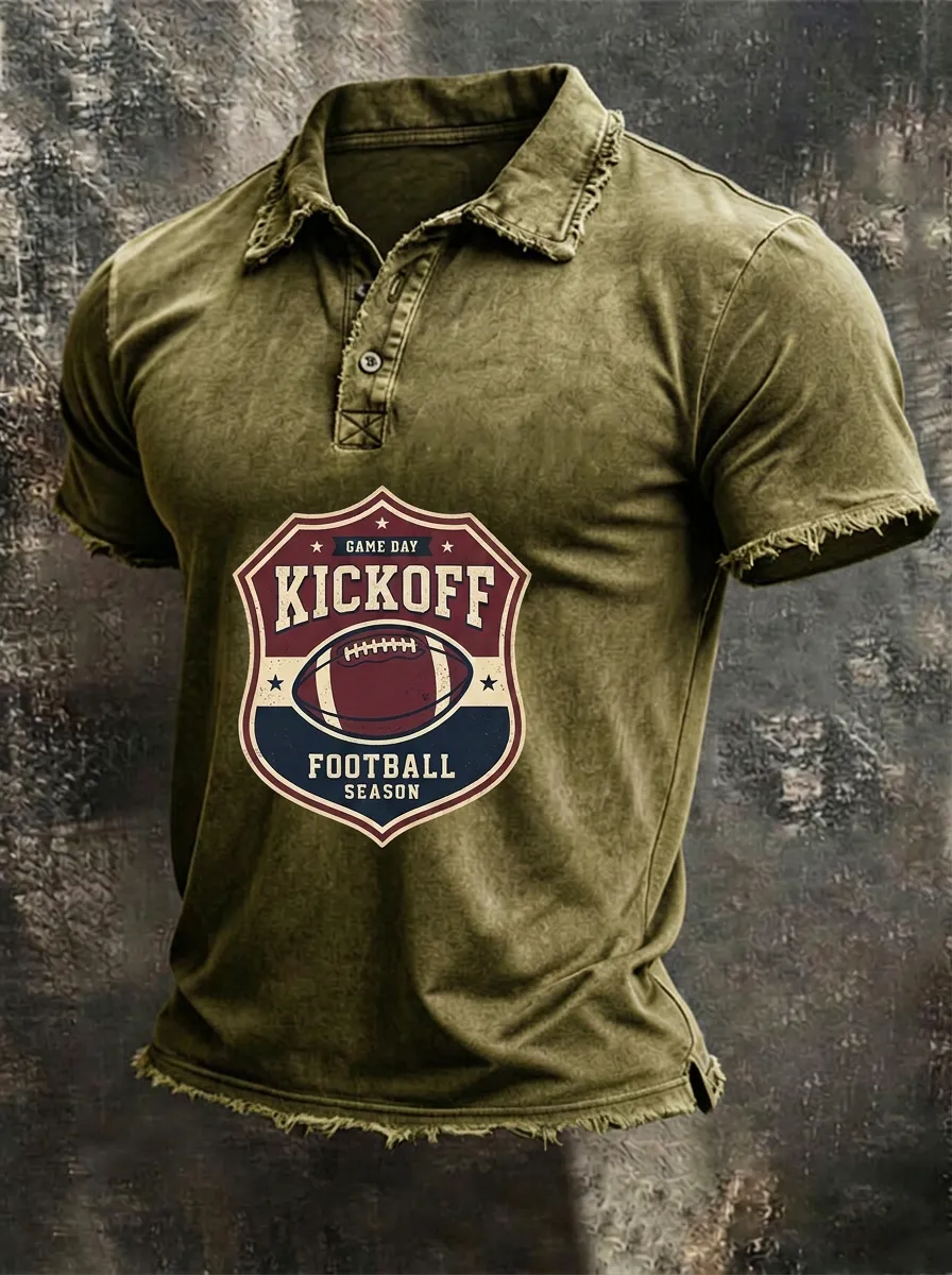 Football Kickoff Season Shield Graphic Polo Shirt