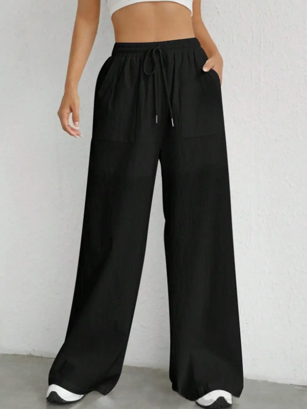 Drawstring Wide Leg Pants Edit 7