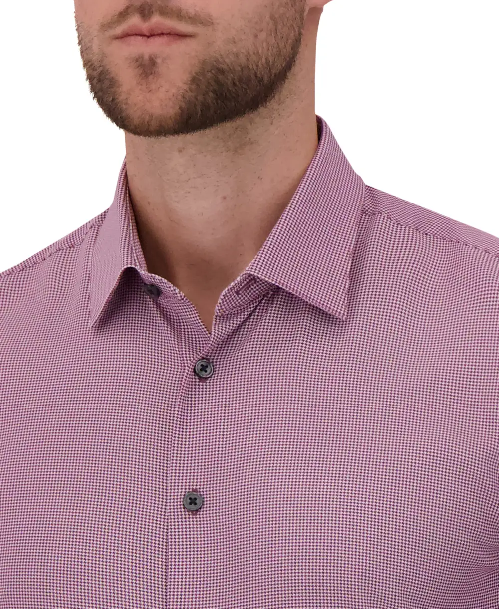 Houndstooth Four-Way-Stretch Modern-Fit Men's Dress Shirt