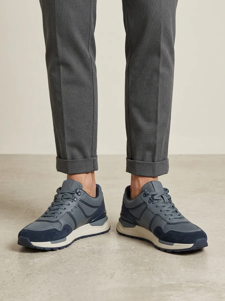 Men's Everyday Casual Sporty Suede Mesh Print Sneakers