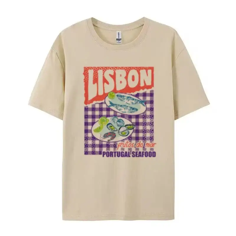 Retro Seafood Cotton T-Shirt