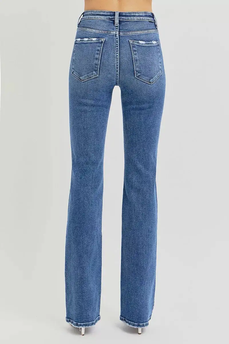 Full Size Tummy Control High Rise Straight Jeans Plus Size