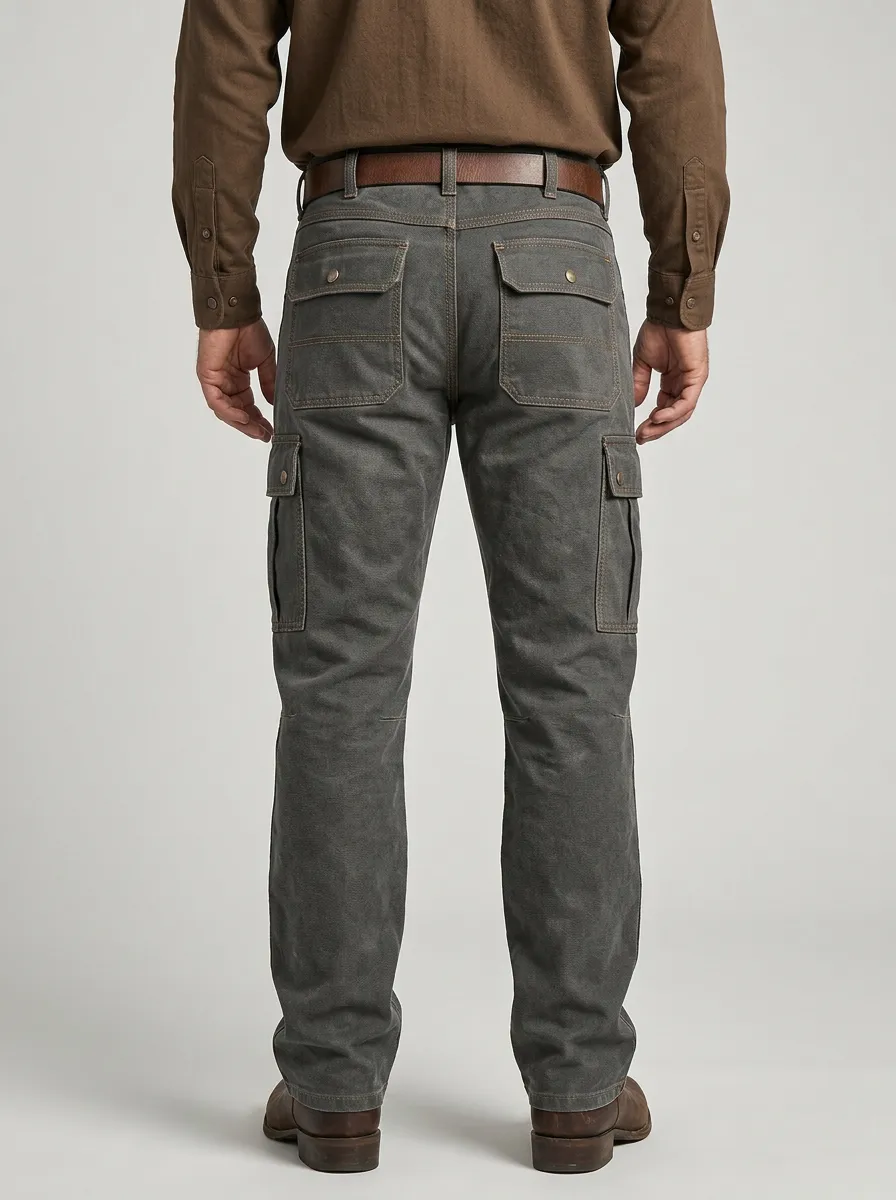 Men's Double Knee Straight Leg Cargo Pants