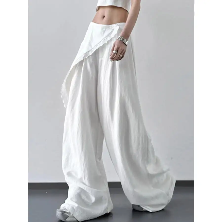 Classic Lace Detail Wide Leg Pants