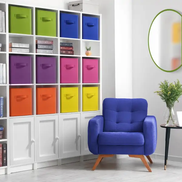 Cube Storage Bins Pack Multicolored Set