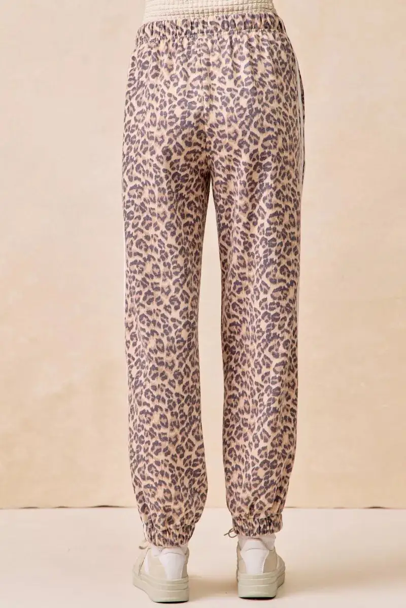 Sequin Leopard Print Relaxed Fit Cropped Pants
