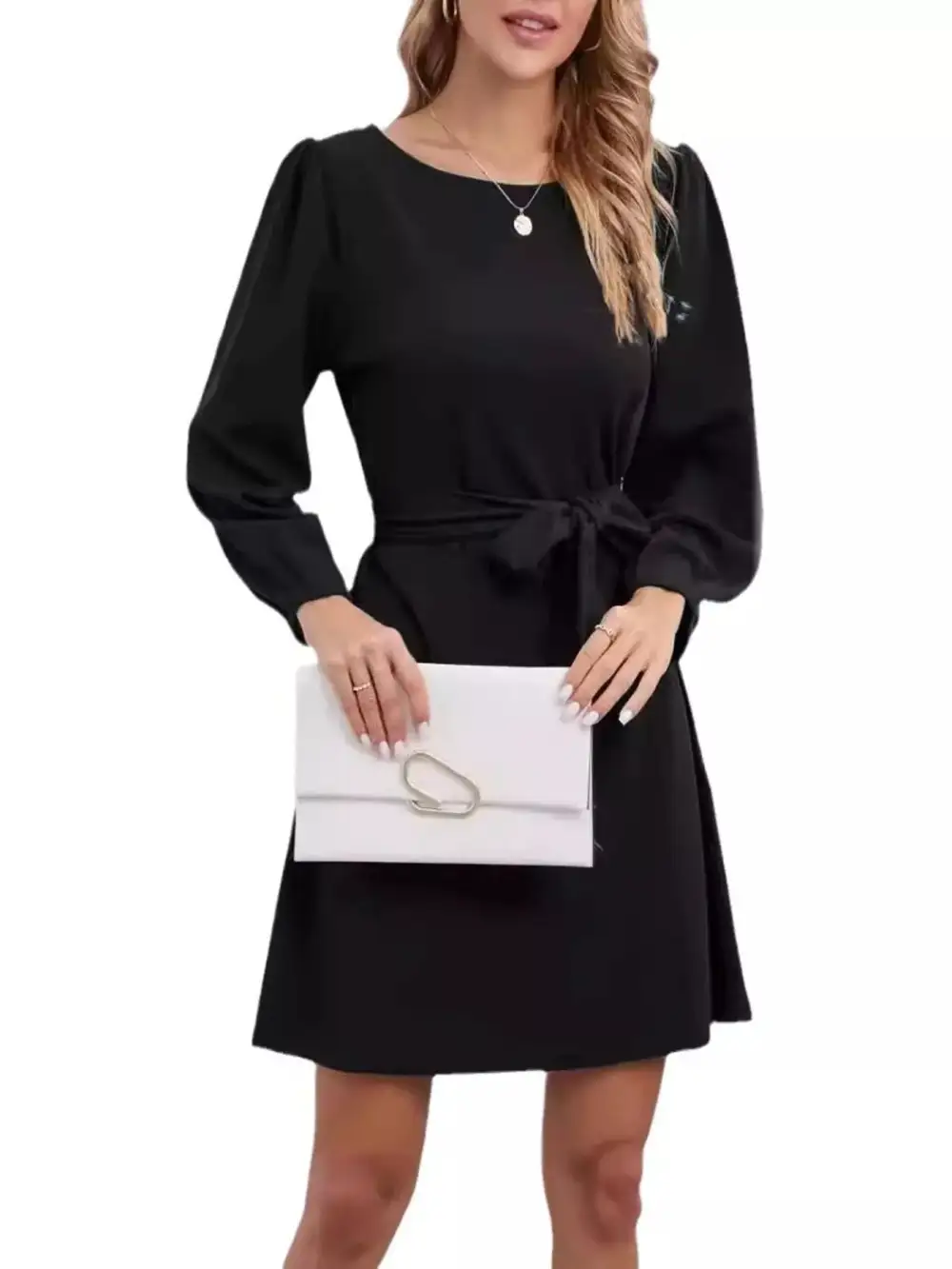 Wearable Cut Tie Waist Mini Dress