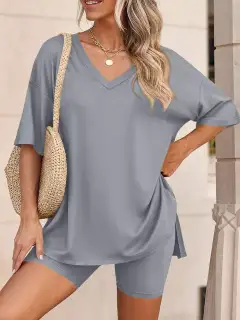 Relaxed Everyday Shirt and Shorts Matching Set