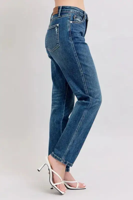 Panel Detail Tailored Denim Jeans