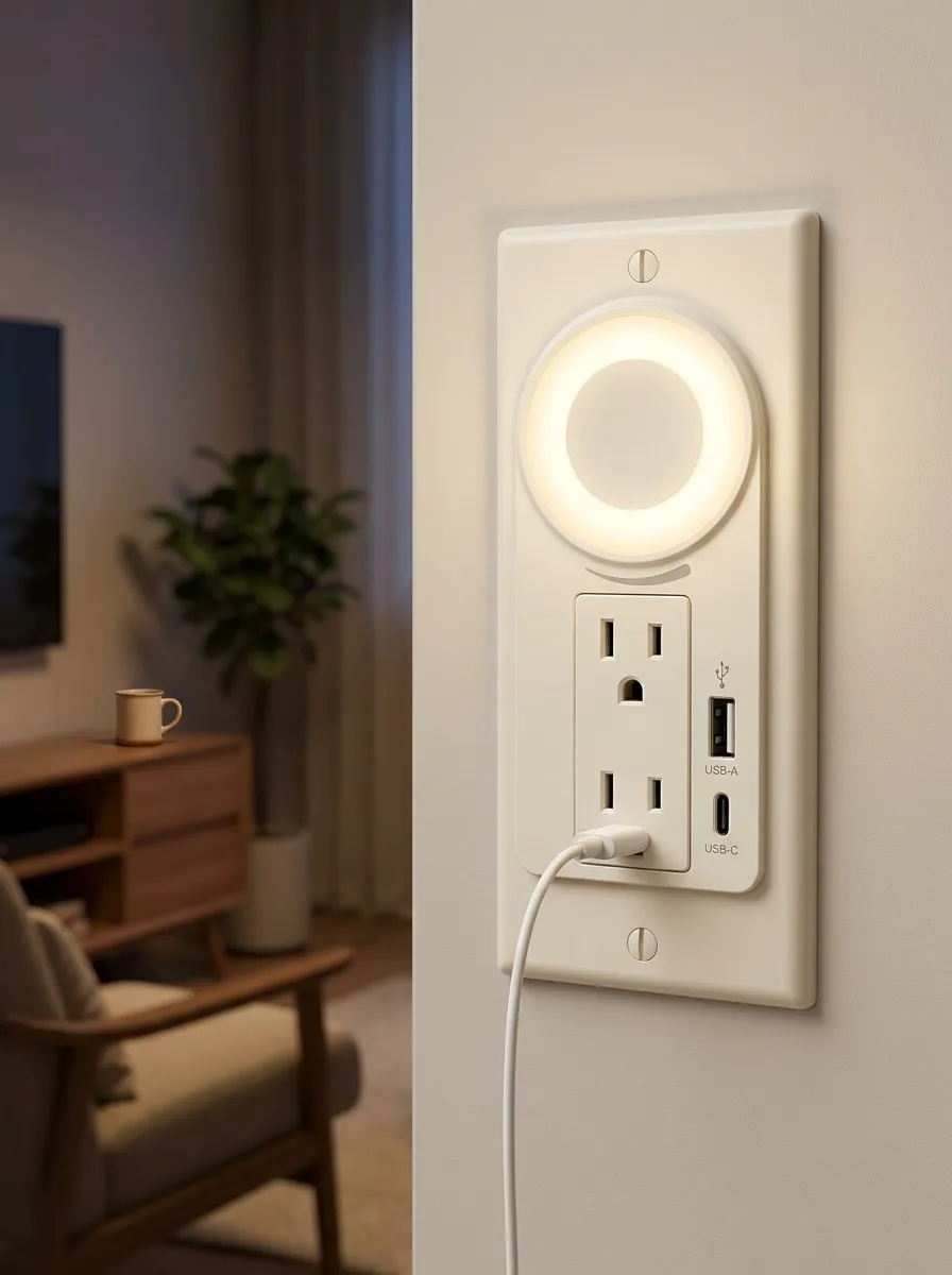 Night Light USB Charging Port Printed LED Outlet Cover