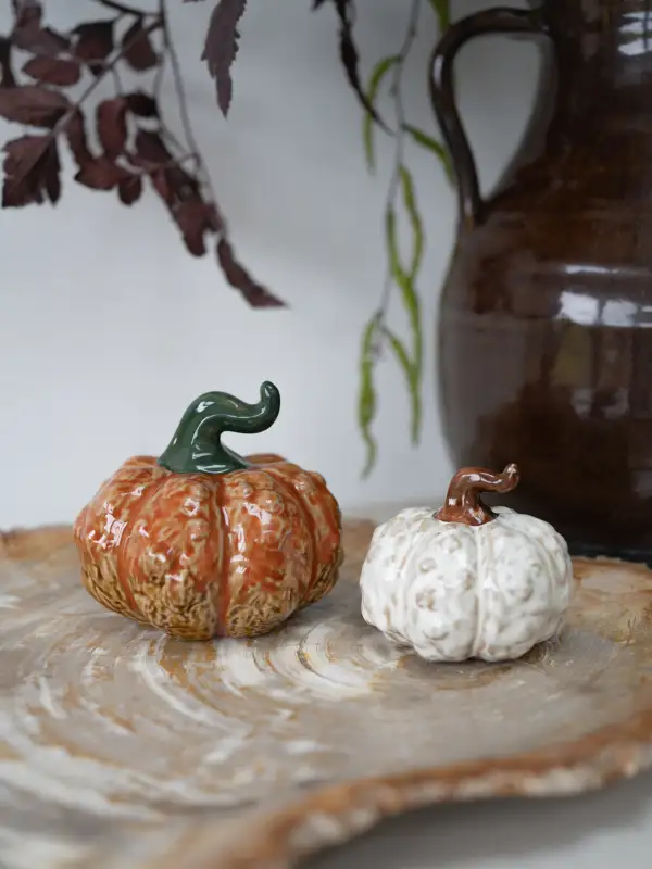 Stoneware Knobbly Pumpkin Ornament