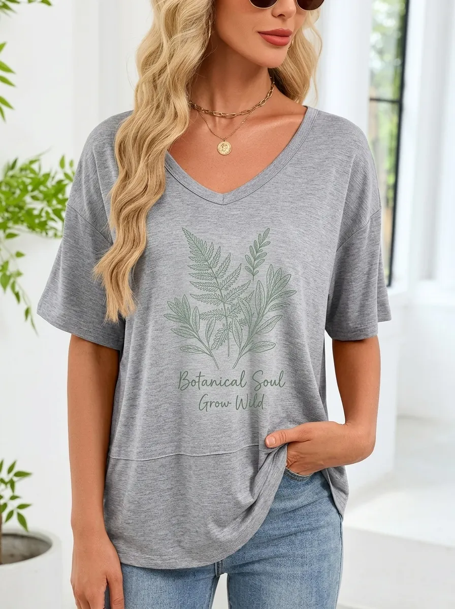Nature Lover Botanical T-Shirt Modern