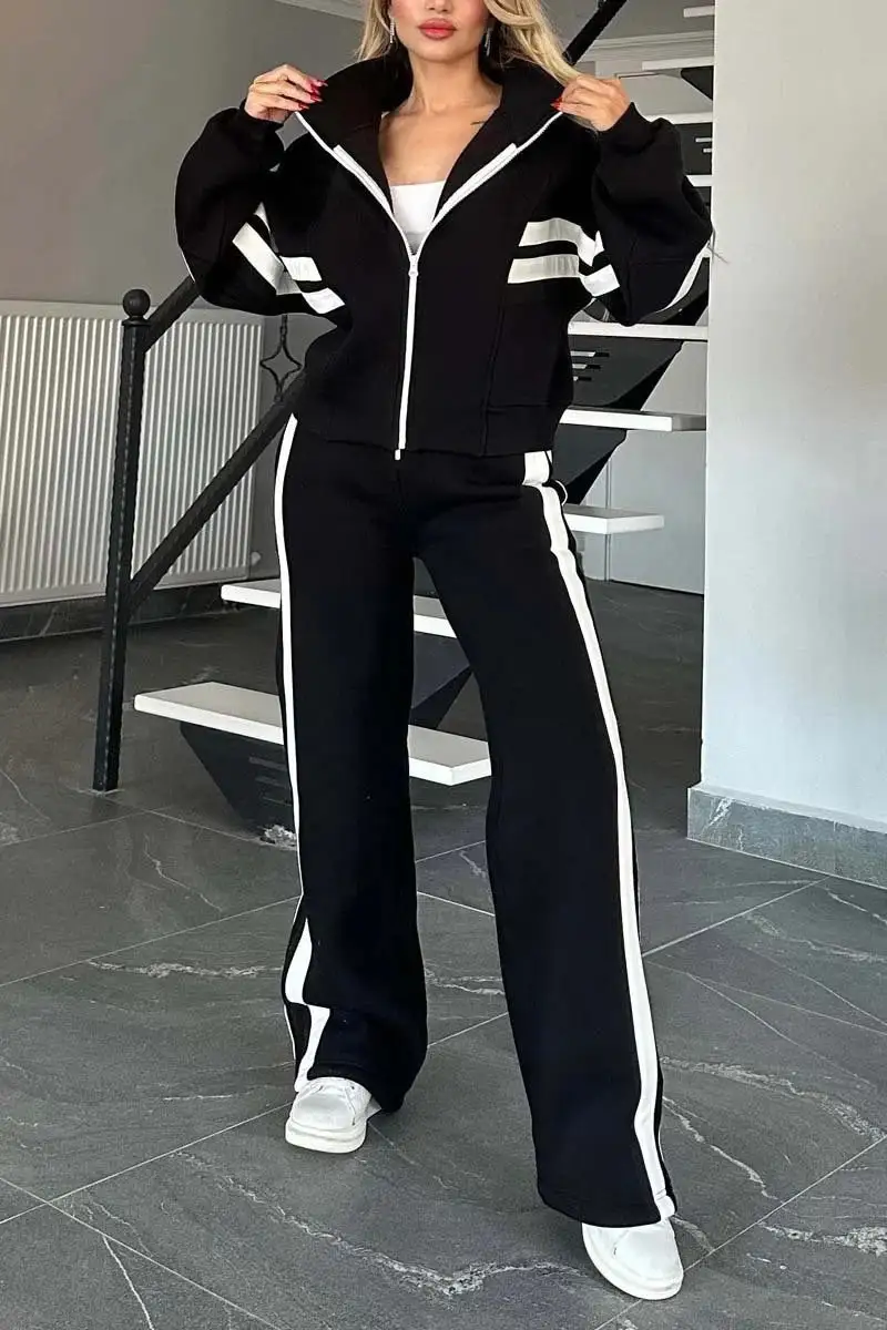 Retro Striped Zip Jacket