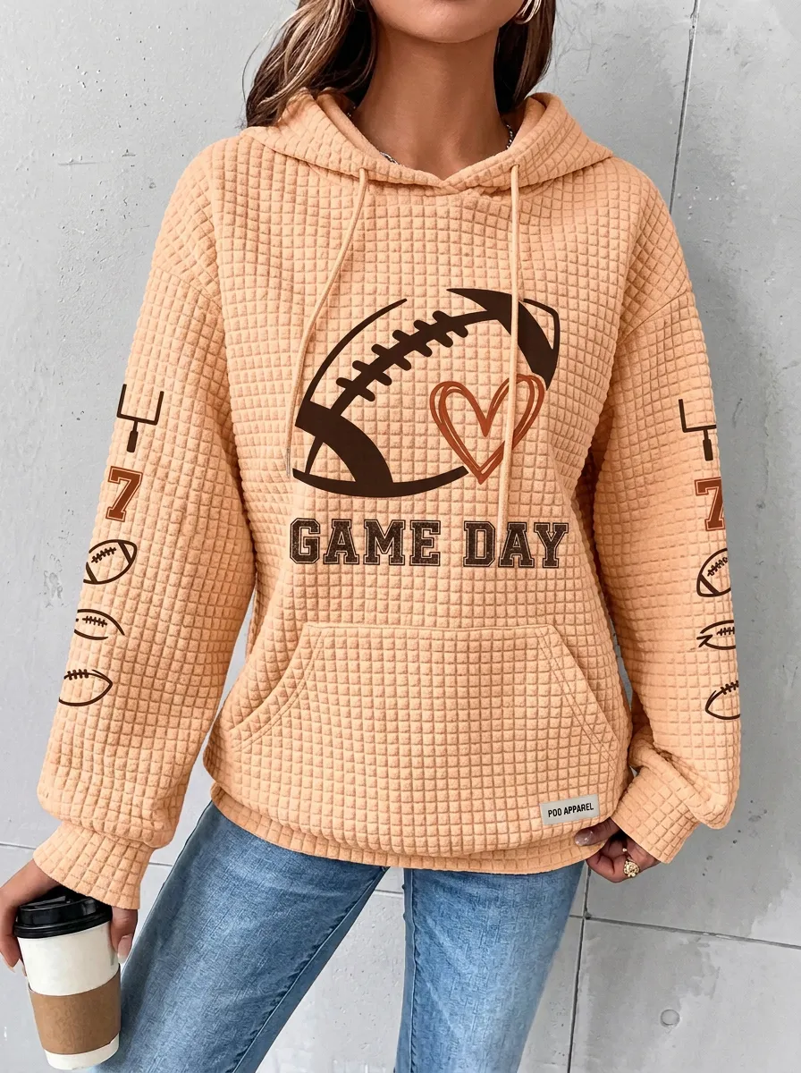 Football Graphic Casual Hoodie