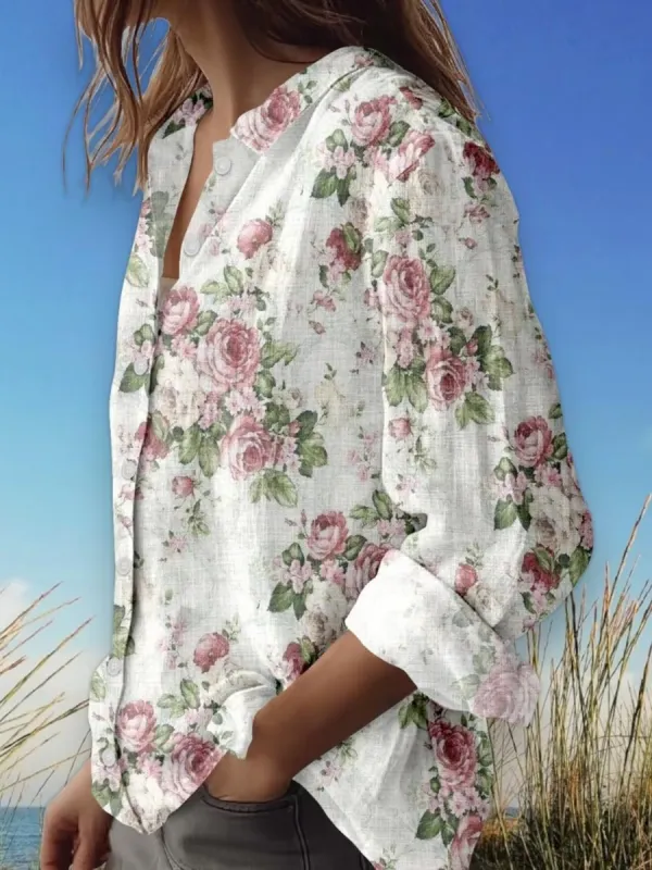 Vintage Flower Print Shirt