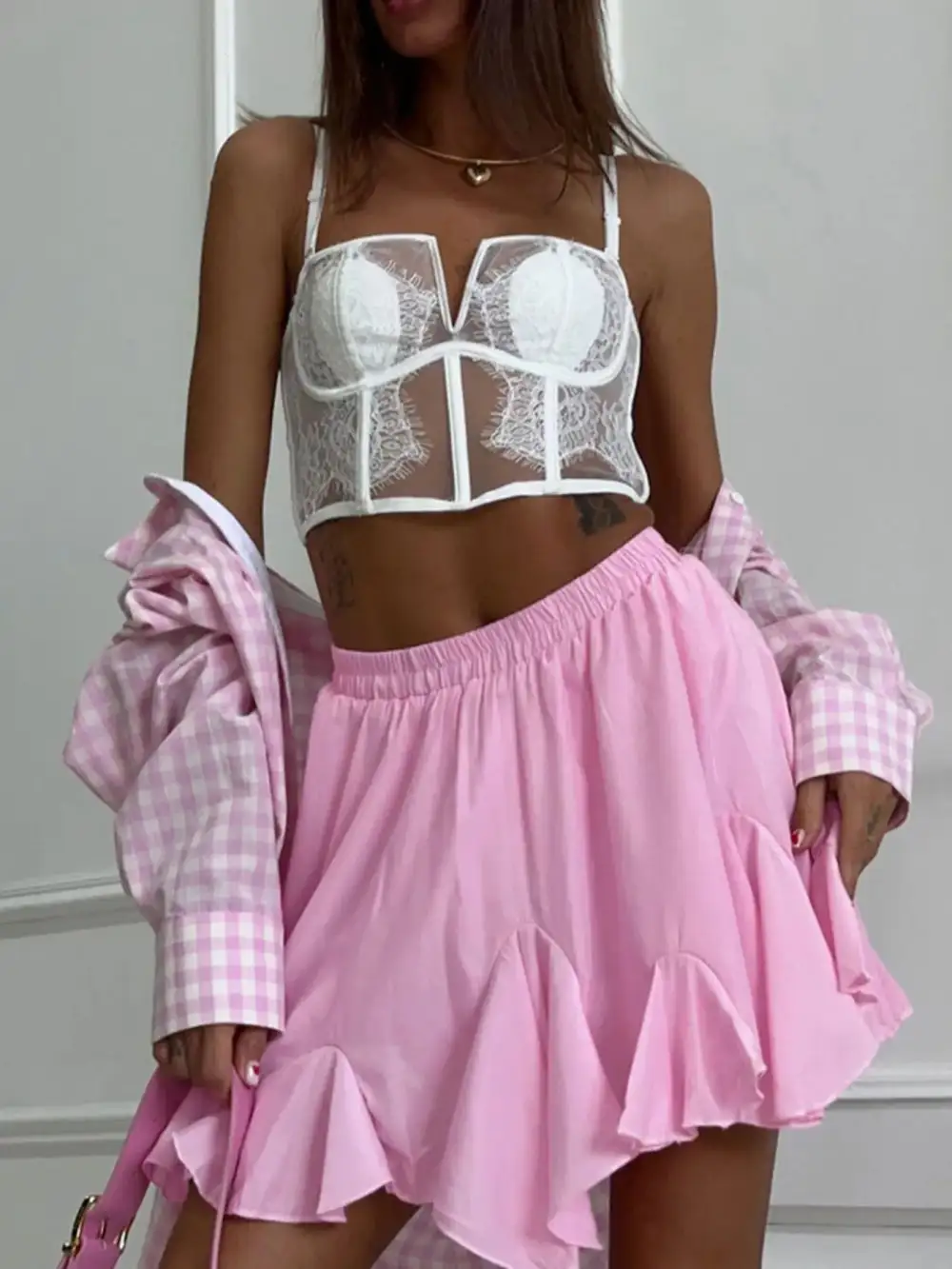 Sequin Elastic Waist Skirt