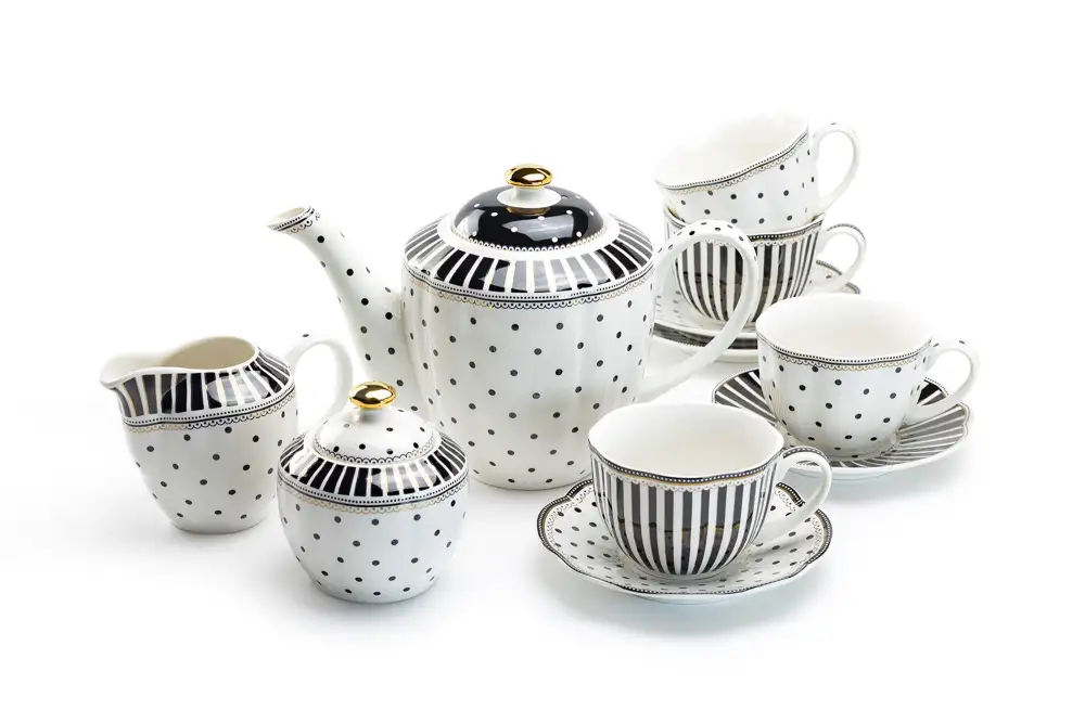 Striped Dots Porcelain Tea Set