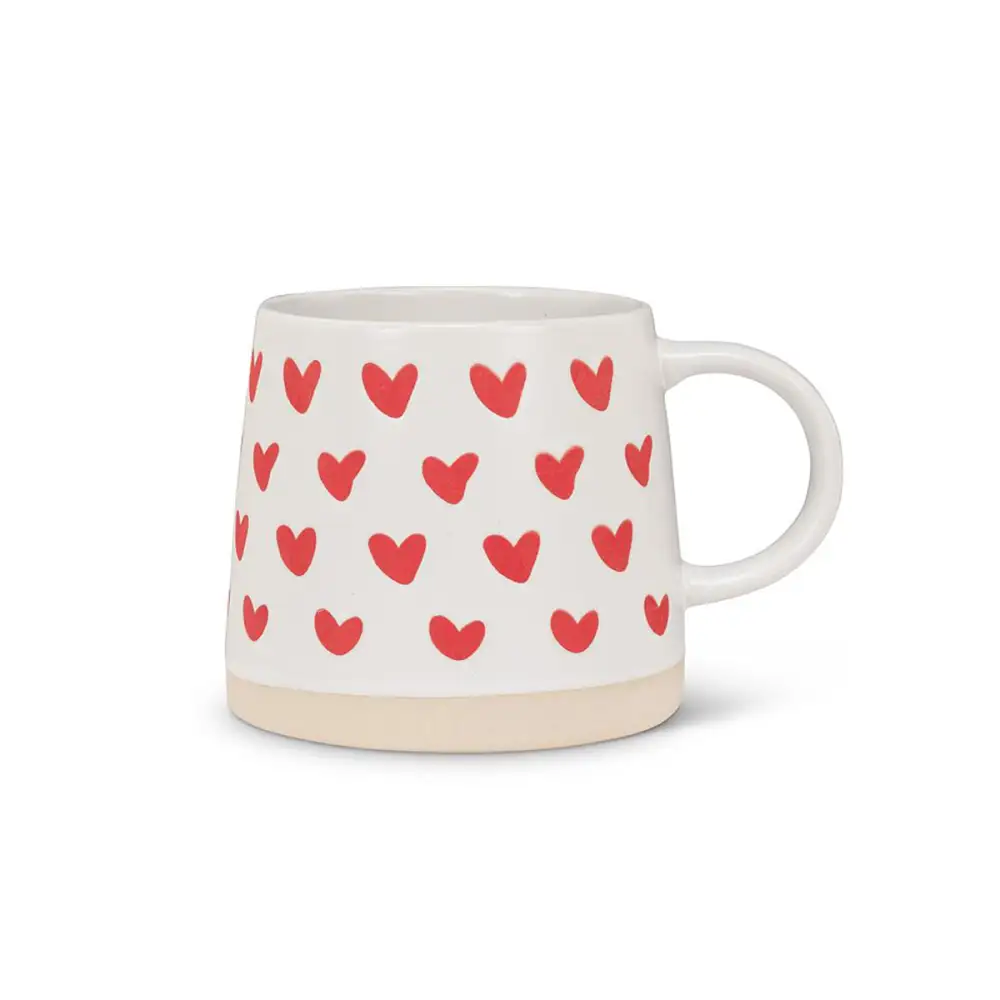 Wide Base Hearts Stoneware Mug
