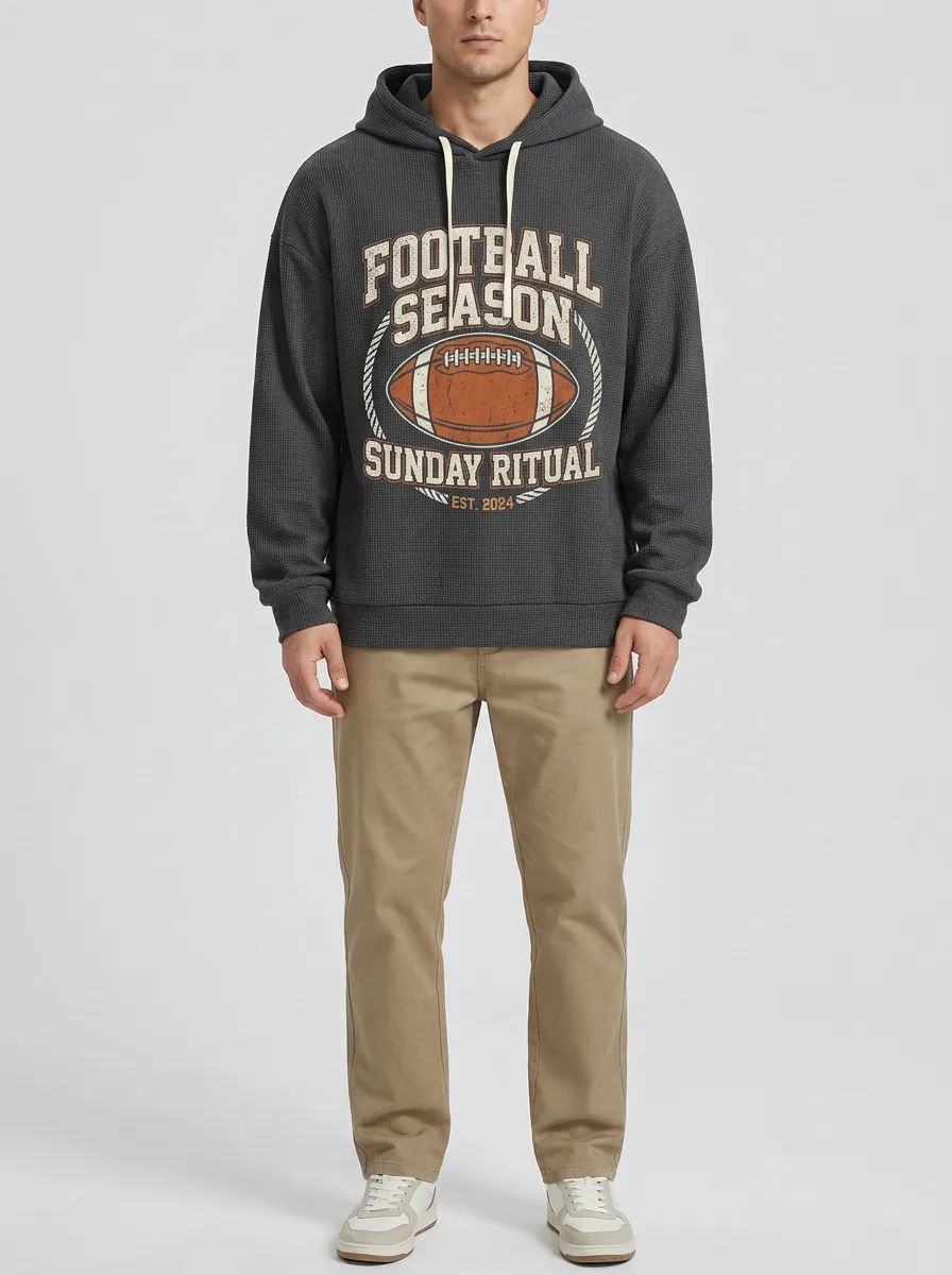 Football Graphic Casual Hoodie