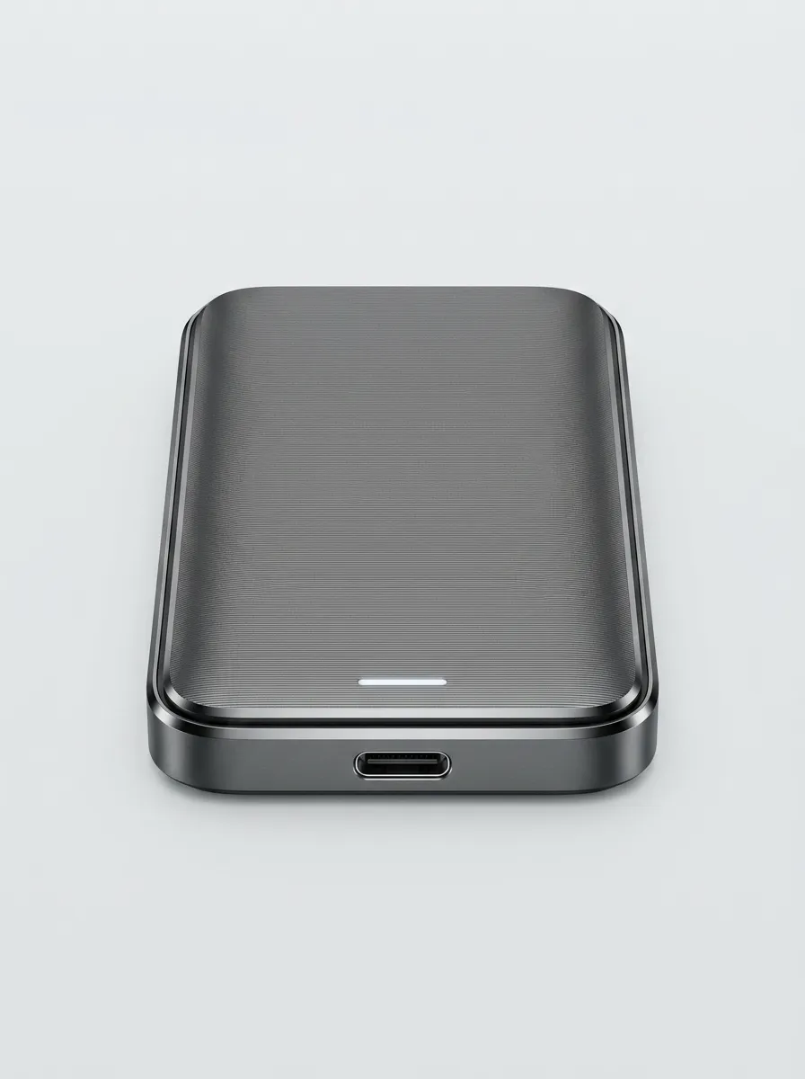 Portable External Solid State Drive Brushed Metal Finish