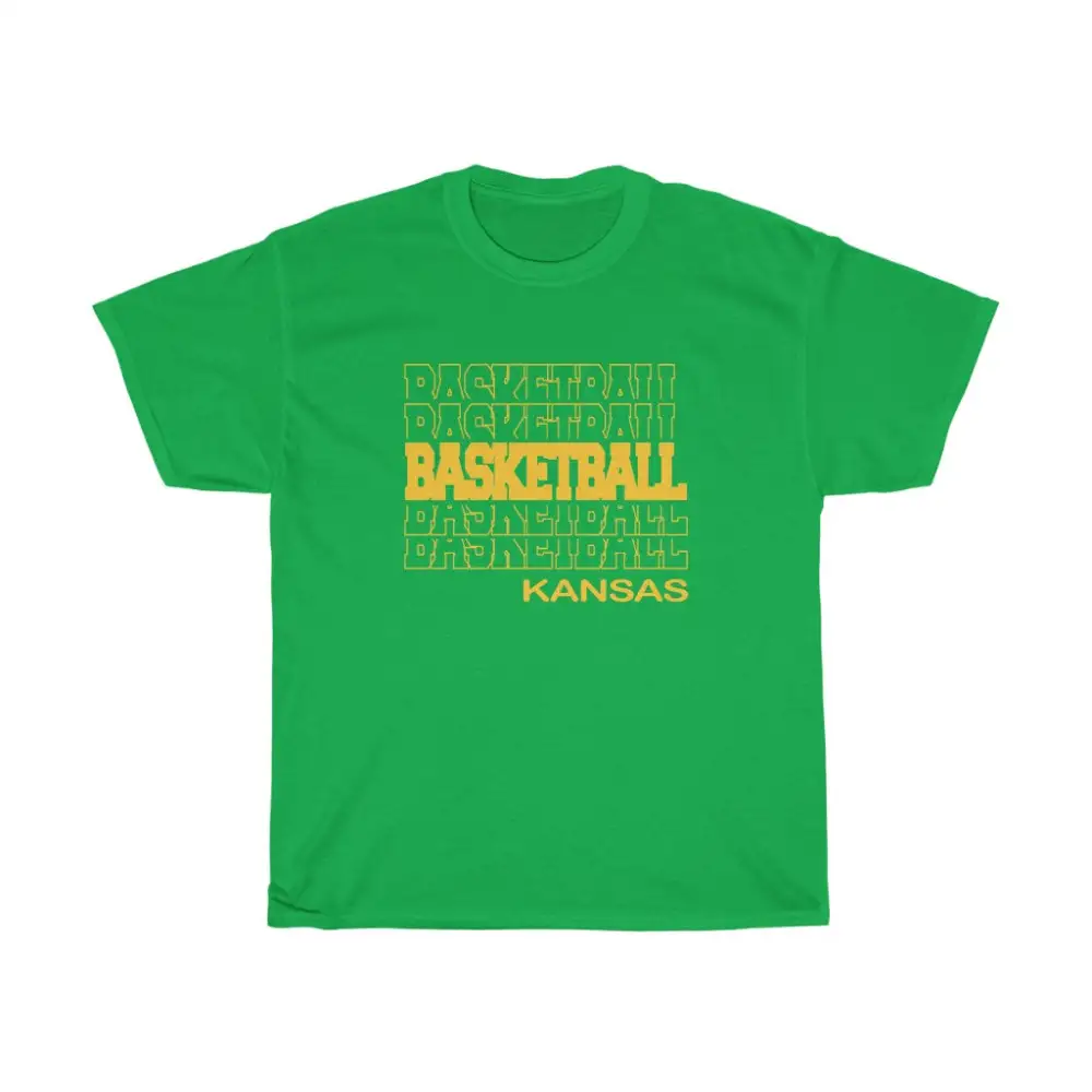 Basketball Kansas in Modern Stacked Lettering
