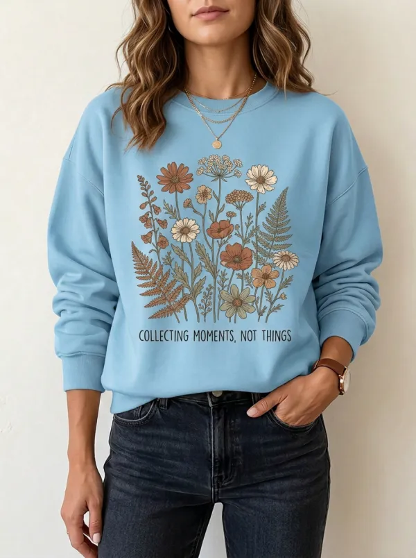 Nature Lover Wildflower Collecting Moments Sweatshirt
