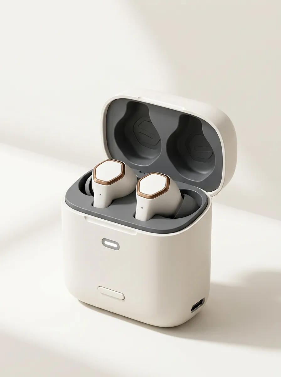 Minimalist Hexagon Rimmed Wireless Earbuds