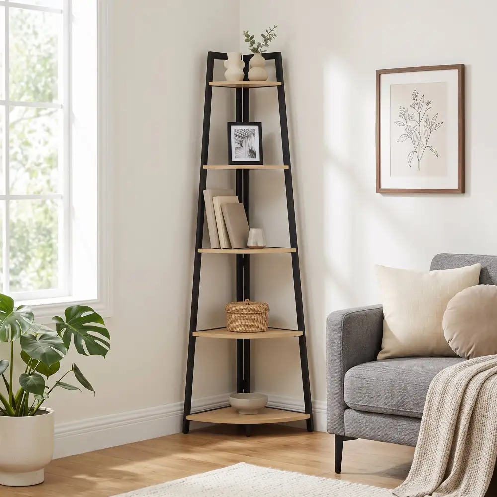 Metal Frame Everyday Display Corner Storage Shelf
