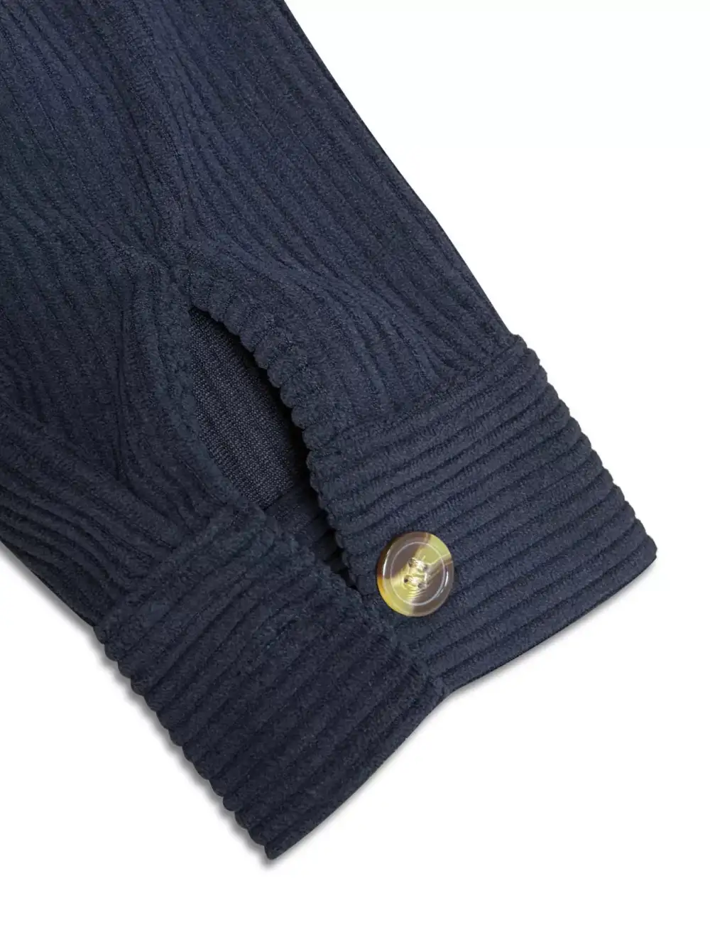 Hooded Corduroy Button-down Jacket