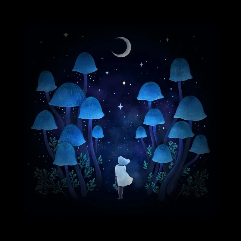 Fantasy Blue Mushroom Jacket