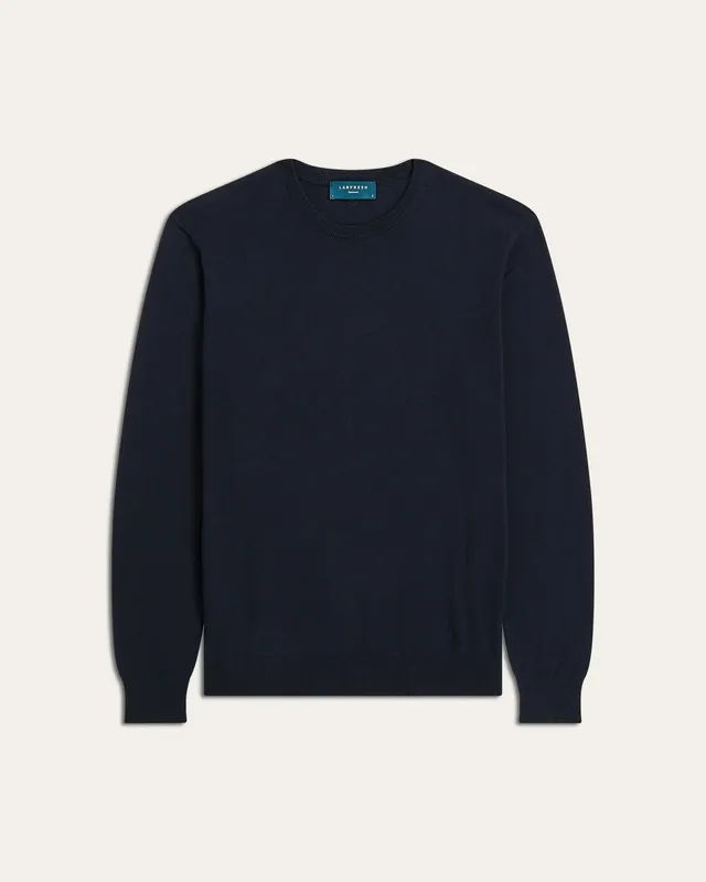 Soft Wool-Blend Crewneck Navy