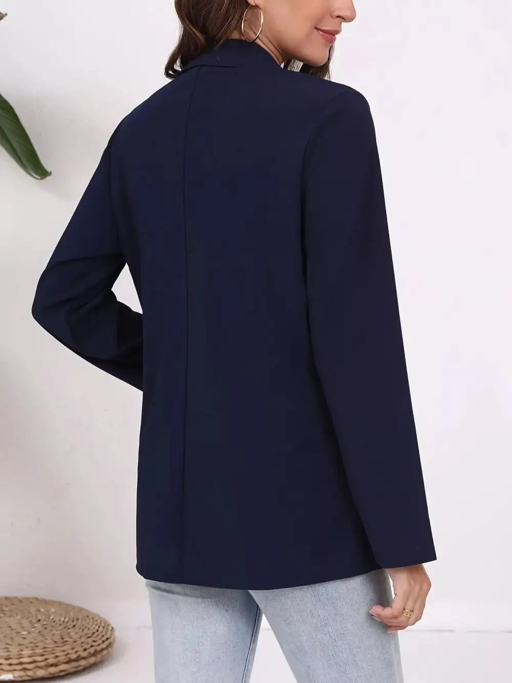 Plus Size Lapel Collar Single-Button