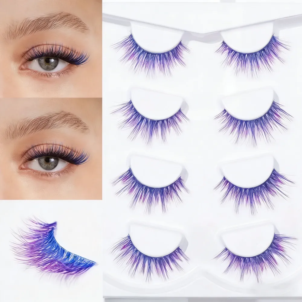 Bold Purple False Eyelashes