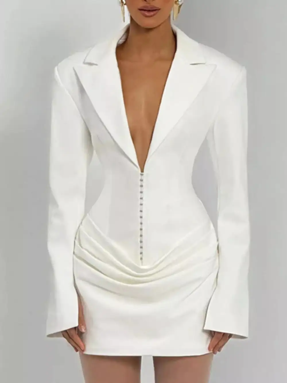 Balanced Detail Long Sleeve Mini Dress