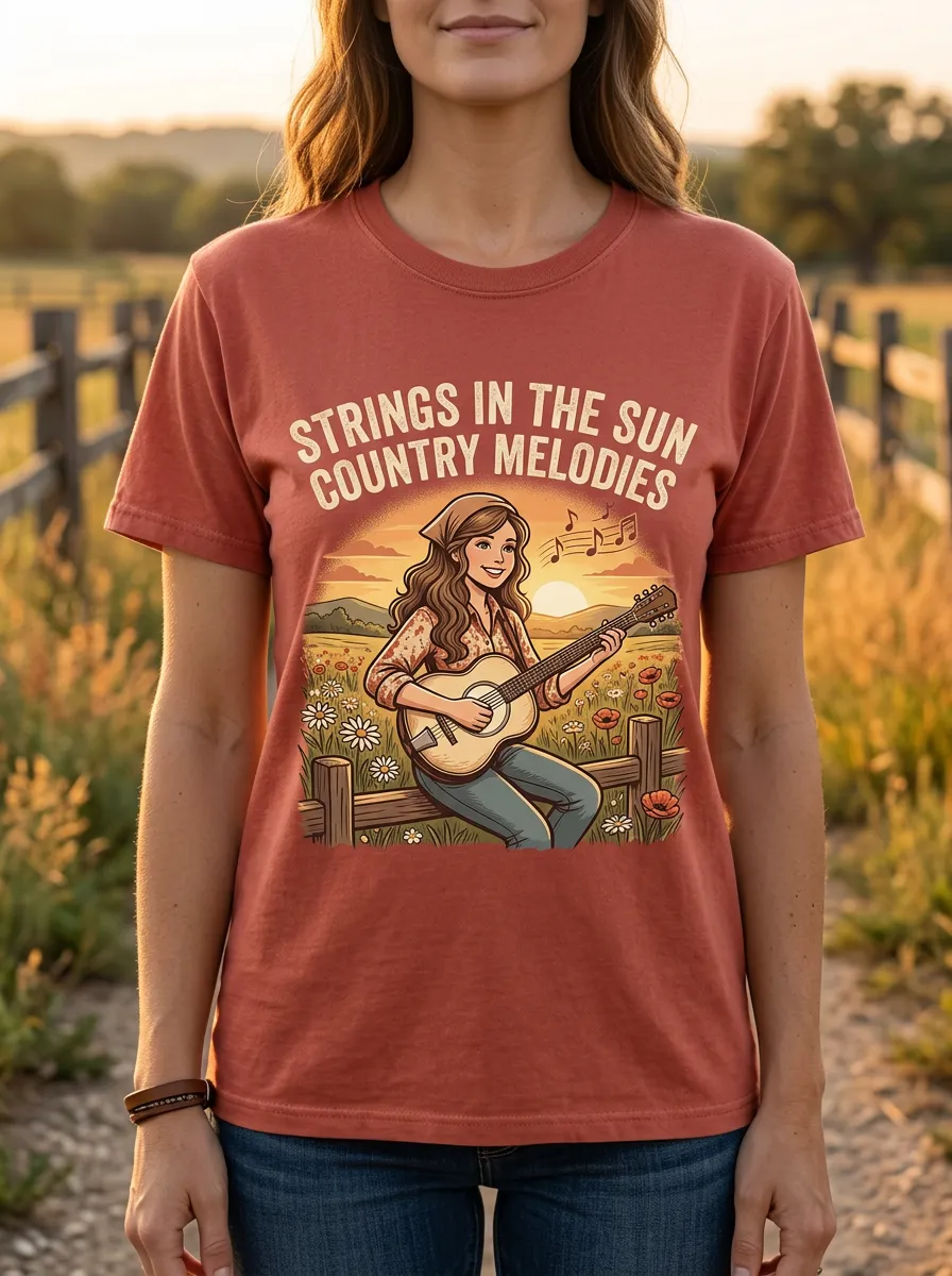 Country-Road Country Music Crewneck T-Shirt