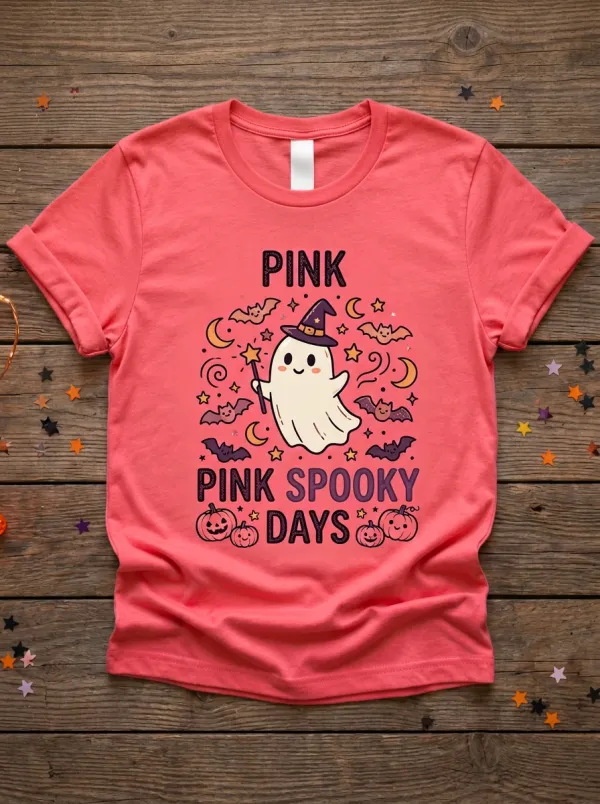 Ghost Witch Halloween Graphic T-Shirt