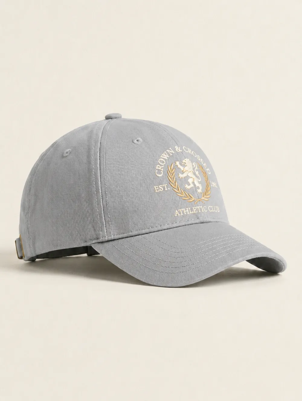 Unisex Crown & Crossed Athletic Club Lion Emblem Printed Cap