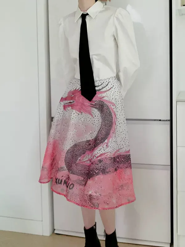 Roomy Summer Everyday Casual Polyester Skirt