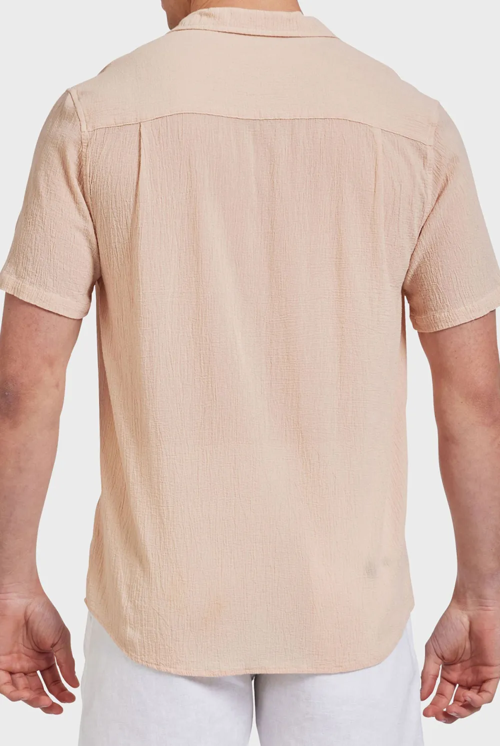 Casual Short Sleeve Shirt- Peach