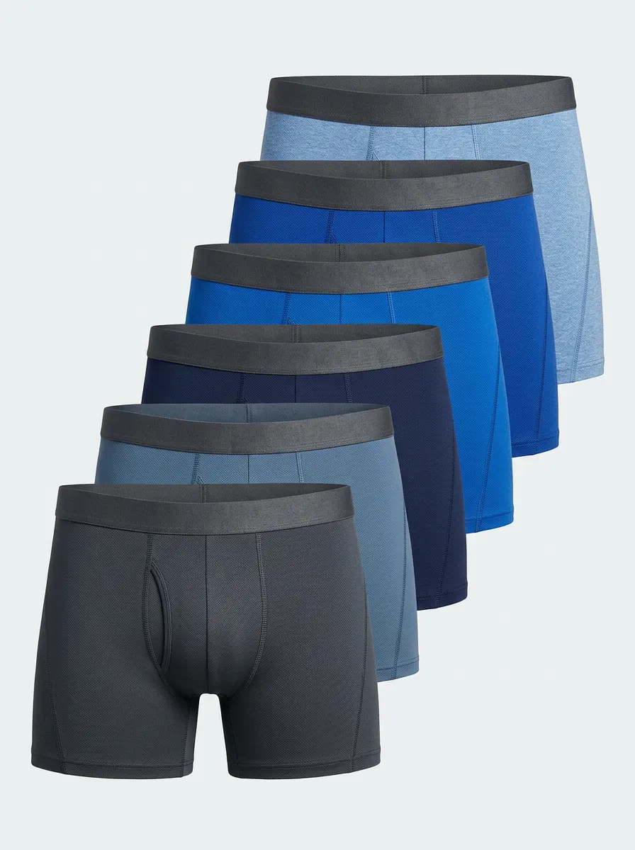 Men's Tone Multi Pack Breathable Mesh 6-Pack Boxer Briefs