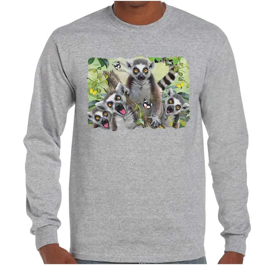 Lemur Selfie Graphic Longsleeve Shirt