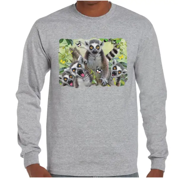 Lemur Selfie Graphic Longsleeve Shirt