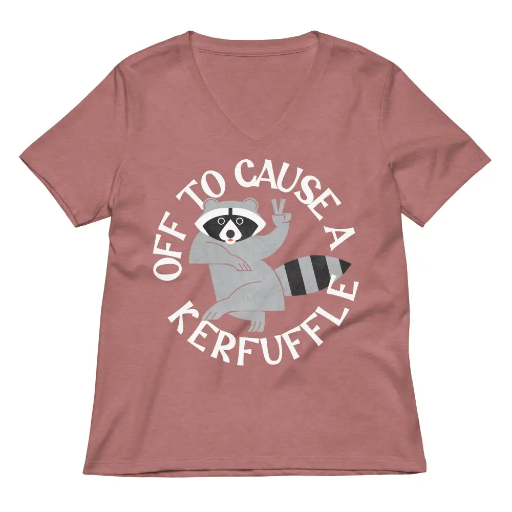 Kerfuffle Print V Neck Tee