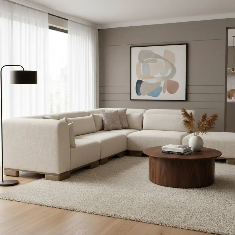 Modular Fabric Upholstered Sofa