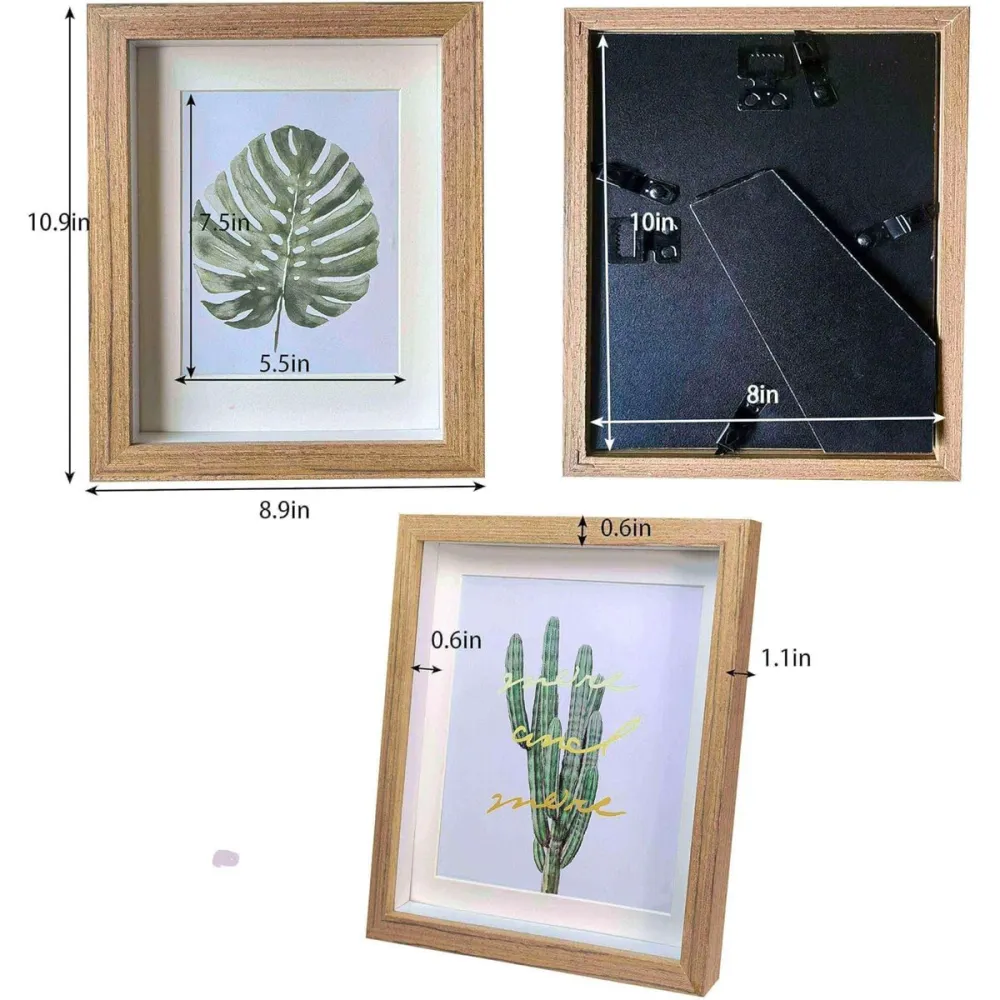 2 Pcs Wood Shadow Box Frame