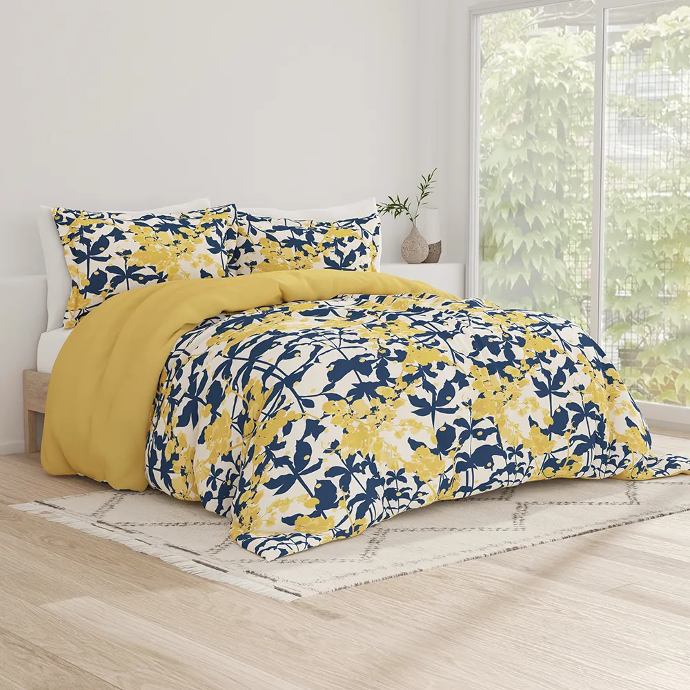 Boho Flower Pattern Reversible Duvet Cover Set