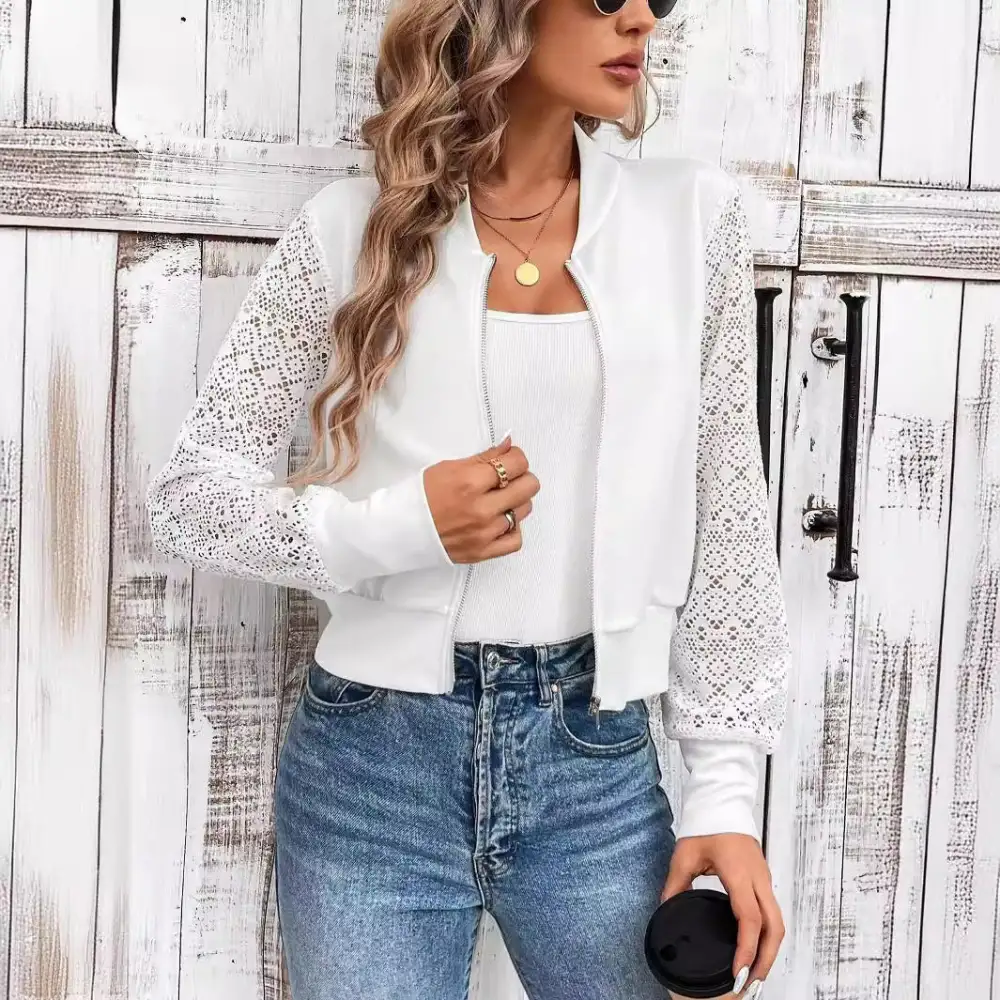 Polished Zip Front Bomber Jacket