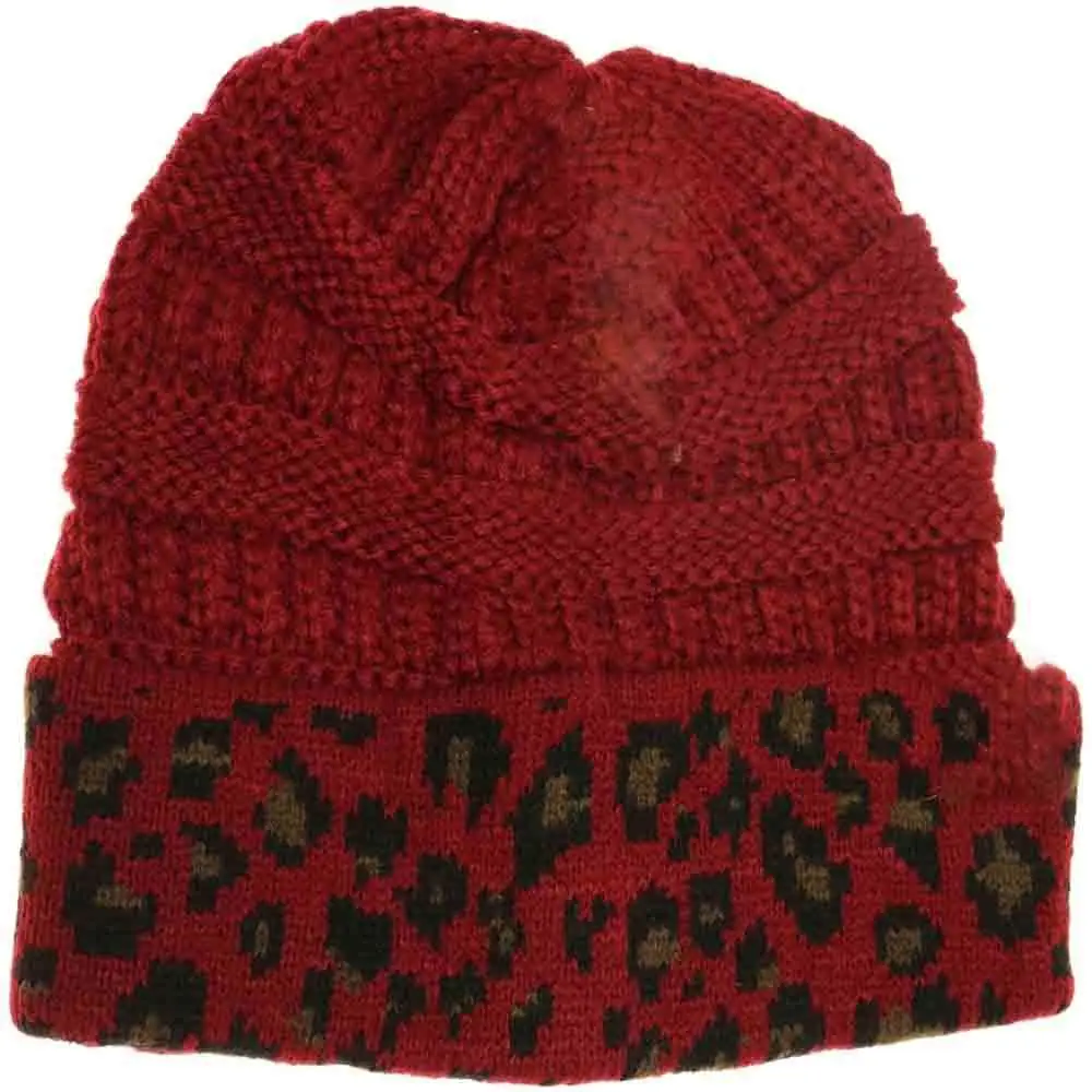 Cuff Leopard Print Beanie