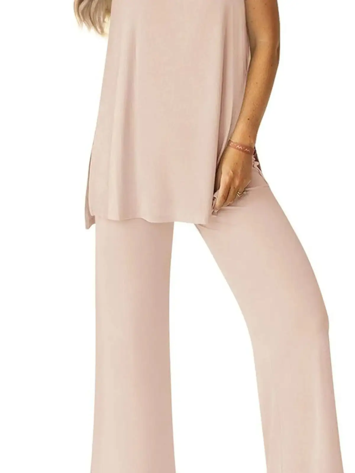 Relaxed Round-Neck Pants Matching Set