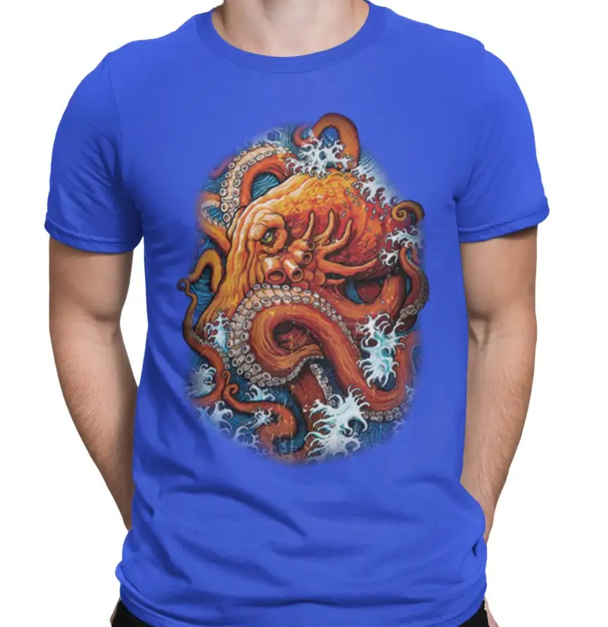 Octopus Wave Graphic Cotton T-Shirt